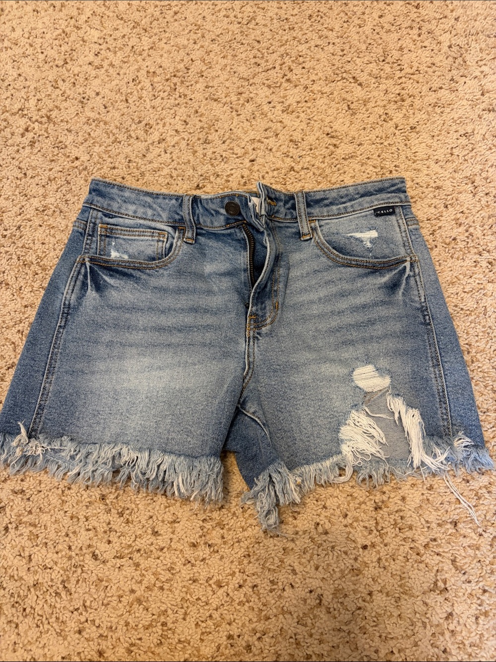 Cello Light Blue Distressed Denim Cutoff Shorts
